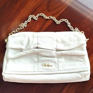 Cole Haan Off White Leather Clutch/Shoulder Bag